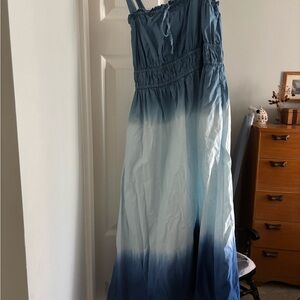 J. Crew Light Blue Smocked Sundress with Tie Straps